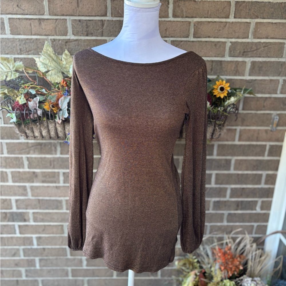 Michael Stars Chocolate Knit Top - Picture 2 of 6